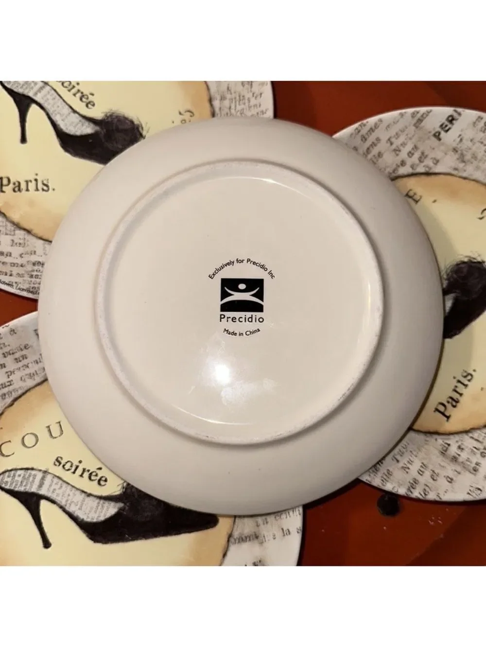 Precioso Set of 4 Paris No 5 Soirée Couture Mini Petite Dessert Stiletto Plates